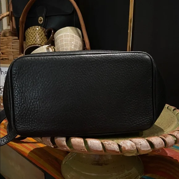 Vintage Coach Sonoma Drawstring Black Pebbled Leather Bucket Shoulder Bag - Picture 6 of 11